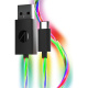 USB-Ladekabel A/C, m/m, Light UP Twin, 2x 2m