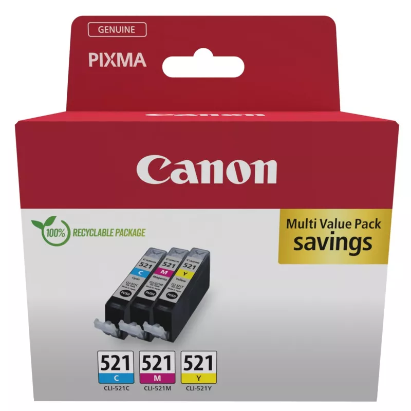 Canon-Patrone Nr. 521, CLI-521PA Multipack c/m/y