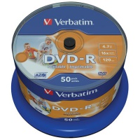 DVD-R Verbatim, 4.7GB 16x, Cakebox50 bedruckbar