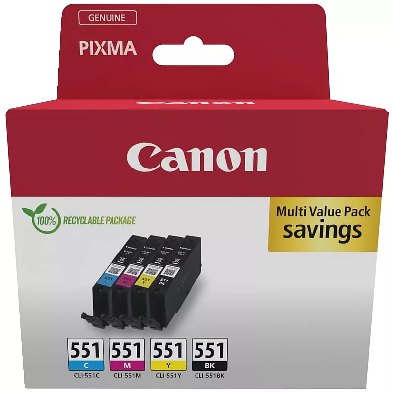 Canon-Patrone Nr. 551, CLI-551 Multipack c/m/y/bk
