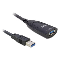USB-Verlngerungsk. 3.2 Gen 1x1, 5Gbps, A/A, m/w, Delock, 5m aktiv schwarz