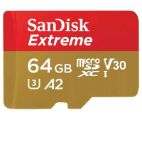 micro SDXC, SanDisk, Extreme UHS-I A2 V30, 64GB
