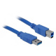 USB-Kabel 3.2 Gen 1x1, 5Gbps, A/B, m/m, Delock, 1.8m blau