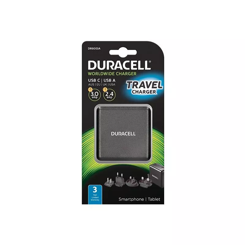 Wandladeger�t Duracell, 2x USB (1x Typ-C), 5.4AMP