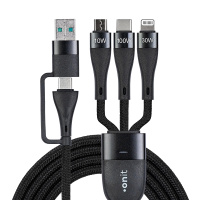 USB-Multikabel, USB A/C zu Lightning/Micro-USB B/USB-C, onit, 1.2m