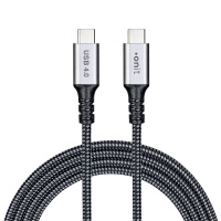 USB-Kabel 4.0, 40Gbps, C/C, m/m, 100W (20V/5A), onit, 1m grau/schwarz