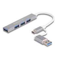 USB-Hub 3.0, 4 Port, Delock, Typ-C, Typ-A