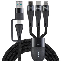 USB-Multikabel, USB A/C zu Lightning/Micro-USB B/USB-C, onit, 0.5m