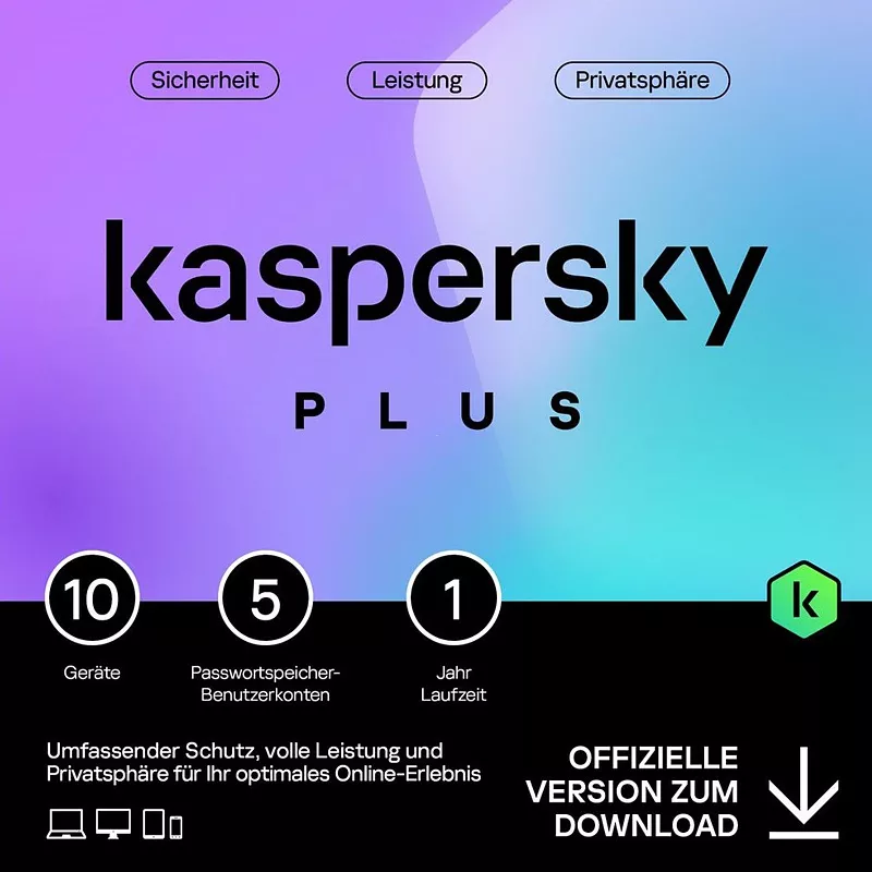 Kaspersky Plus, 1 Jahr, 10 Ger�te