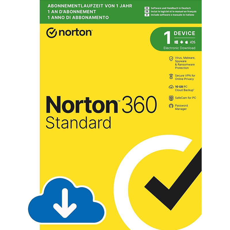 Norton 360 Deluxe, 1 Jahr, 3 Geräte