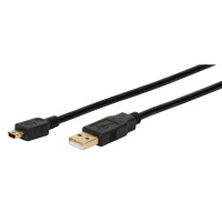 USB-Kabel 2.0, 480Mbps, A/mini-B, m/m, Vivanco, 3m schwarz