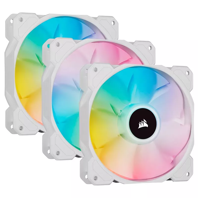PC-L�fter, Corsair iCUE SP120 RGB Elite, weiss (3. Stk.) inkl. Light. Node