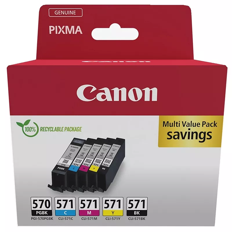 Canon-Patrone Nr. 570/571, CLI-571/PGI-570 Multipack (5x)