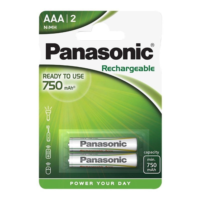 Batterie Panasonic Rechargeable, AAA 750mAh, 2Stk.