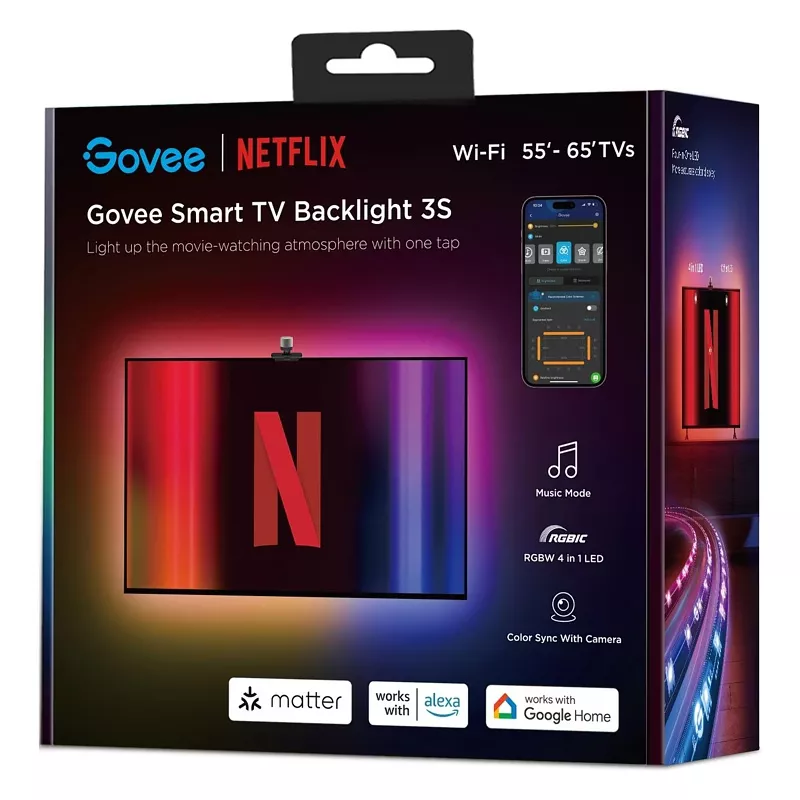 Govee TV Backlight 3S Netflix Version, RGBICW 55-65 Zoll