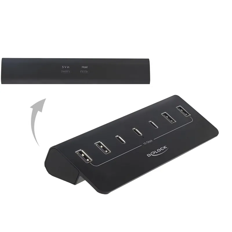 USB3-Hub (Typ-C+A), Delock, 3x Typ-C/10G + 4x Typ-A/10G