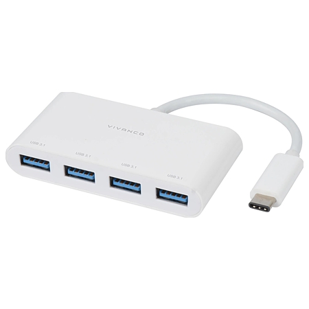 USB-Hub 3.0, 4 Port, Vivanco, USB-C