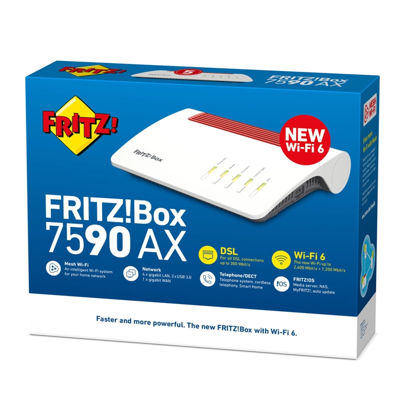 W-LAN 3600Mbps, AVM Fritz!Box 7590AX Router