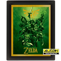 3D-Effekt Bild (im Rahmen, 26x20 cm) - The Legend of Zelda - Link