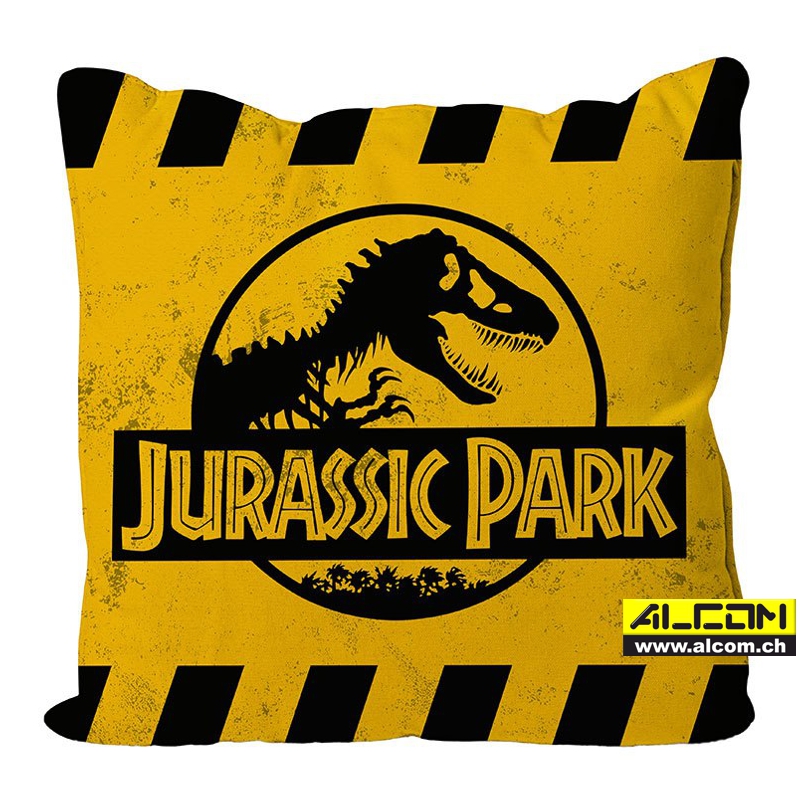 Kissen: Jurassic Park - Caution Yellow Logo (40 x 40 cm)