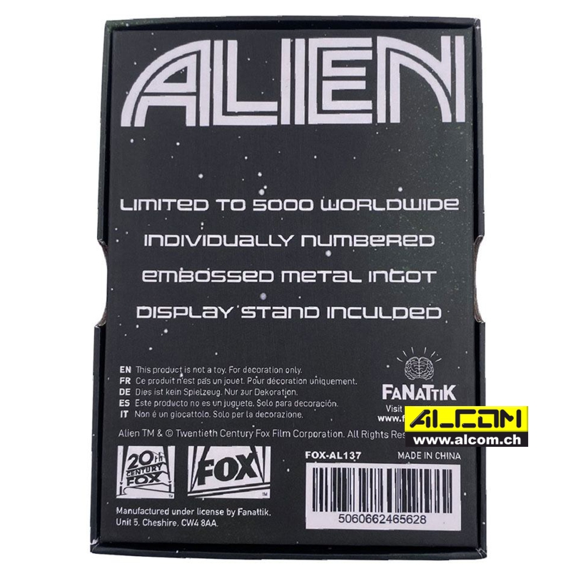 Metallbarren: Alien Xenomorph Antique, auf 5000 Stk. limitiert