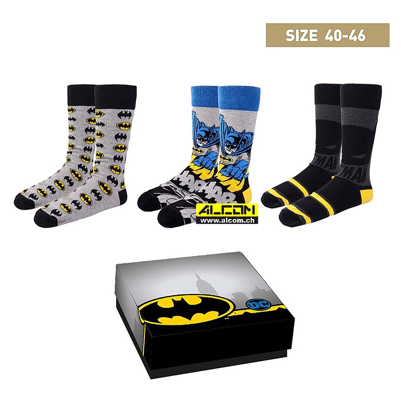 Socken: Batman (3er Pack, passt zu Grösse 40-46)