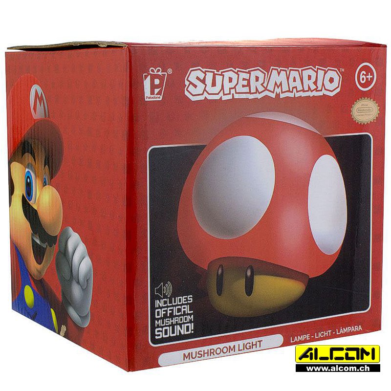 Lampe: Super Mario - Power-Up Pilz mit Soundfunktion (12 cm)