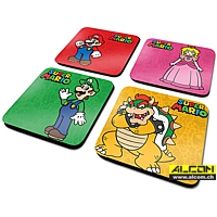Untersetzer: Super Mario & Friends, 4er-Pack