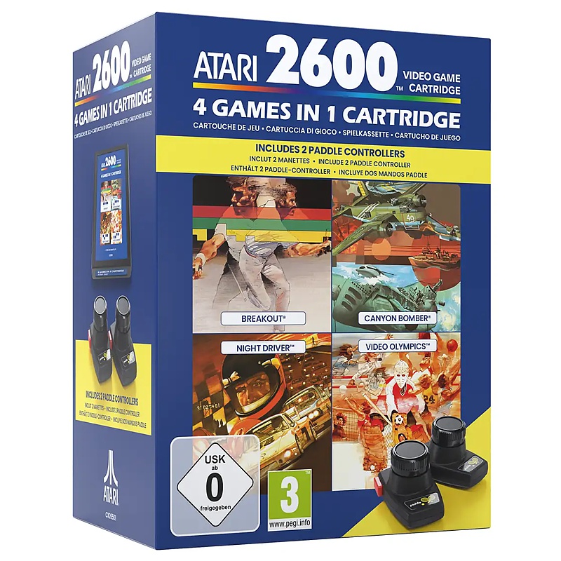 Atari 2600+ 4-in-1 Game Cartridge and Paddle Pack