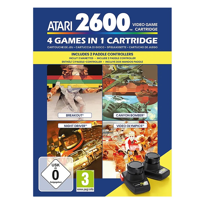 Atari 2600+ 4-in-1 Game Cartridge and Paddle Pack